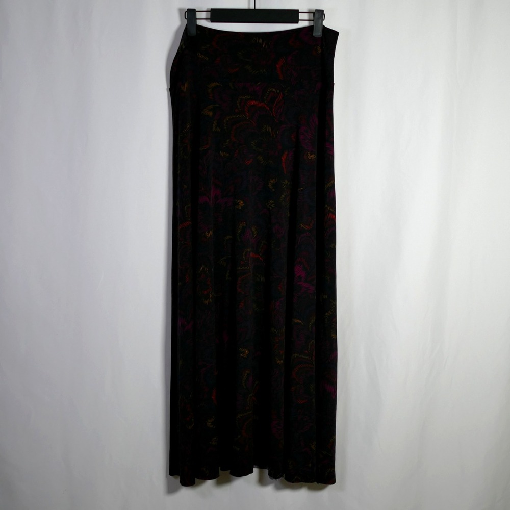 VTG Womens Boho Whimsigoth Artsy Floral Maxi Skirt Size M Hippie Rave Festival